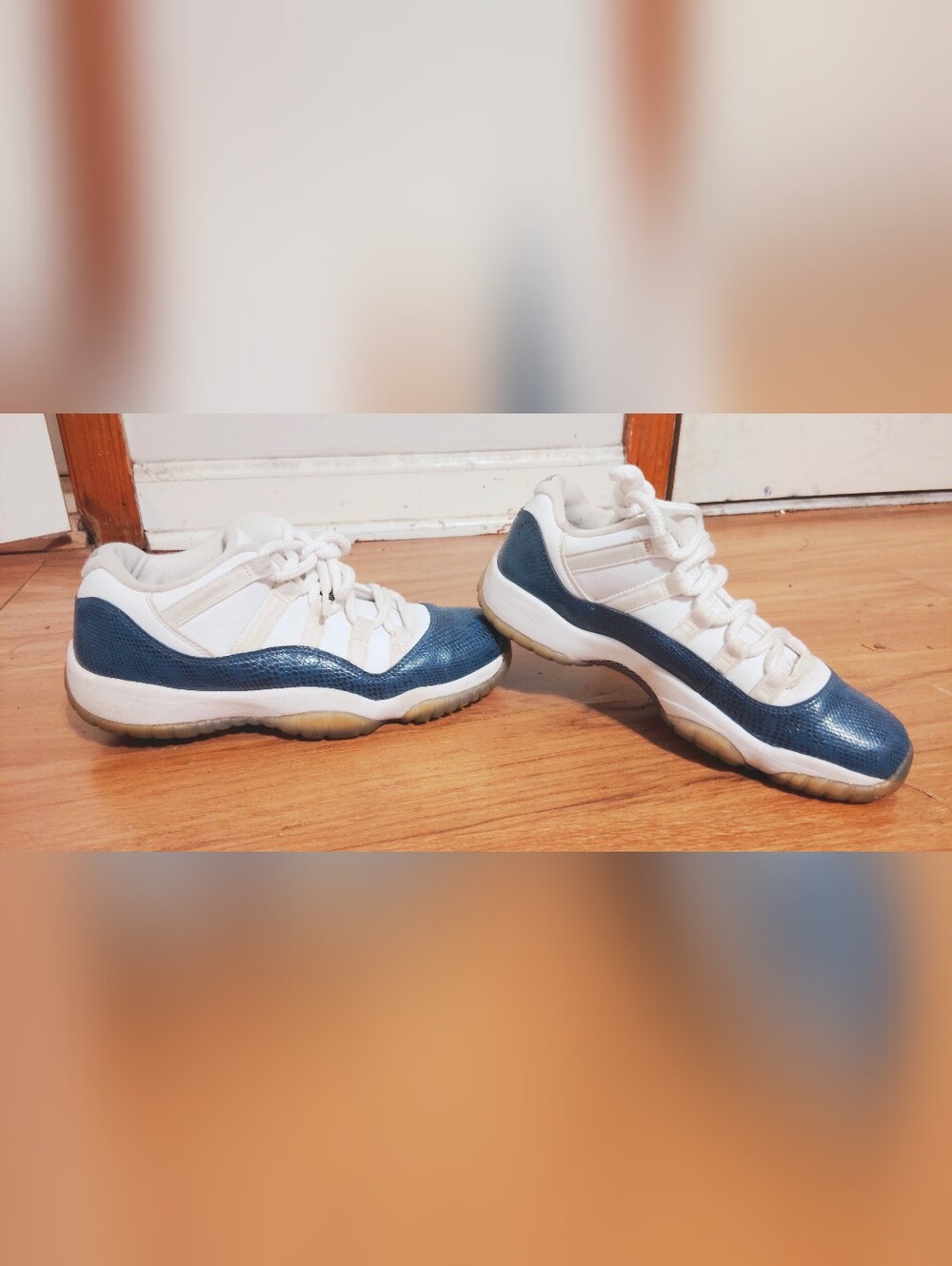Jordan 11 Low Navy Snakeskin Shoes GS  Size 6.5Y For Kids